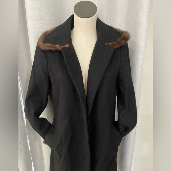 Albert Nipon - BEAUTIFUL wool cashmere mink coat size 6 - Picture 1 of 10